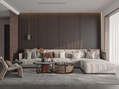 新中式客餐厅3D模型下载